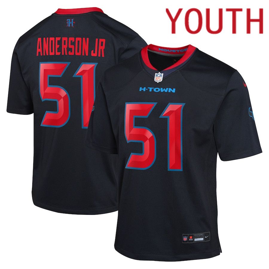 Youth Houston Texans 51 Will Anderson Jr. Nike Navy 2nd Alternate Game NFL Jersey